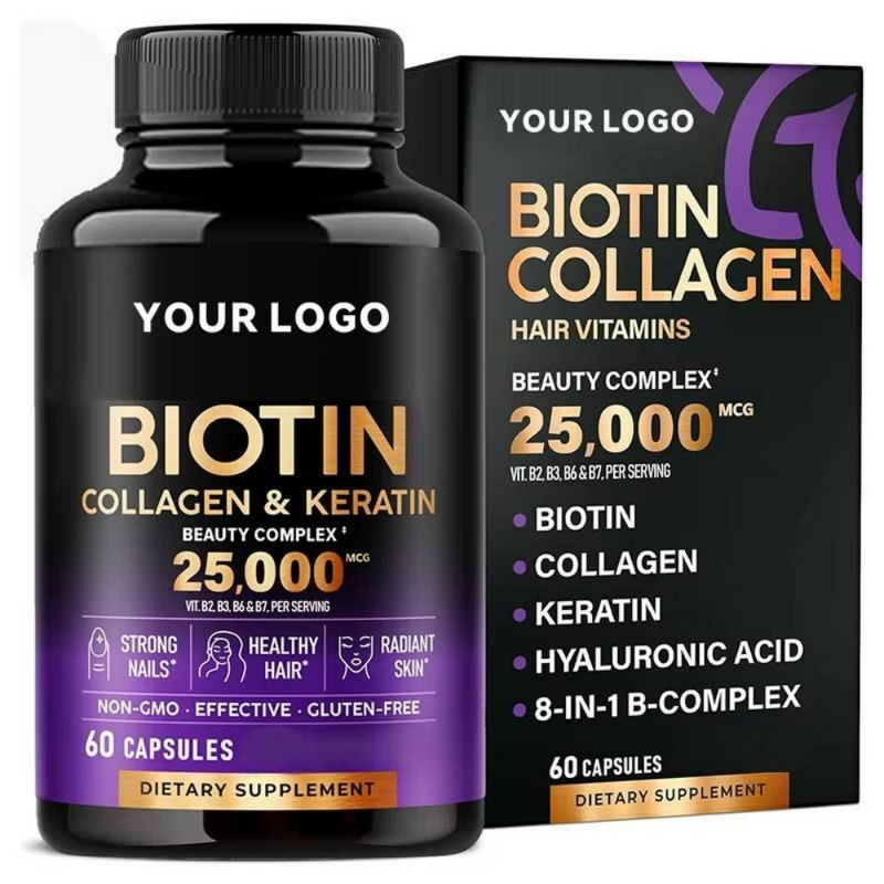 Biotin Capsules Manufacturer - OEM Private Label for Hair Nail & Skin Health with Collagen