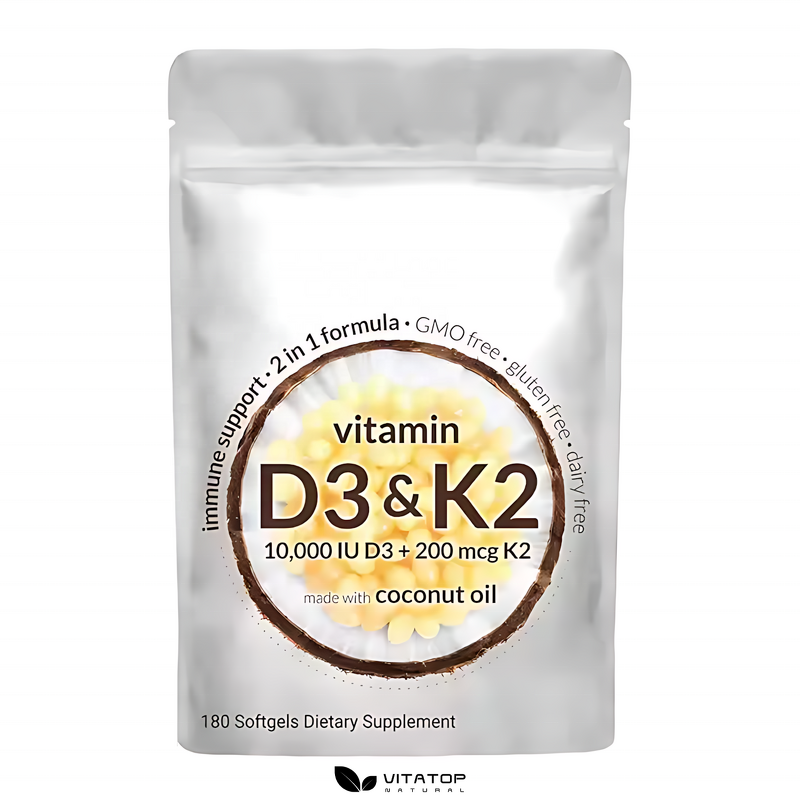Vitamin D3 & K2 Softgels Manufacturer - OEM High Purity 2 in 1 Immune Support Formula