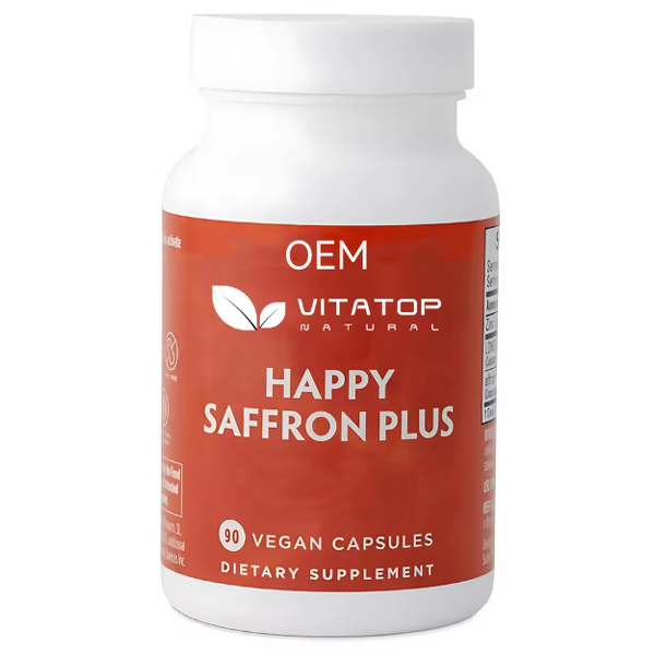 Saffron Capsules Manufacturer - OEM Herbal with Curcumin & Zinc for Mental Focus & Rest 90 Vegan