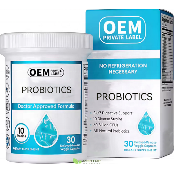 Probiotics Capsules Manufacturer - OEM 50 Billion CFU Organic Supplement for Gut Health