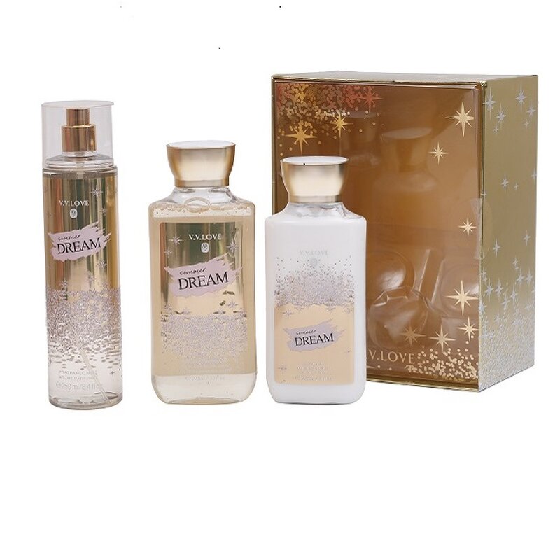 Gift Set Manufacturer - Hot Sale 3pcs 250+236+295 ml with Shower Gel Body Lotion and Body Mist for Female