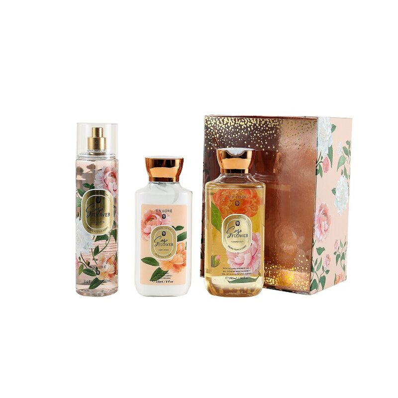 Body Lotion Set Manufacturer - 3 Pcs V.v.love Brand 250ml Mist 236ml Lotion and 295ml Shower Gel