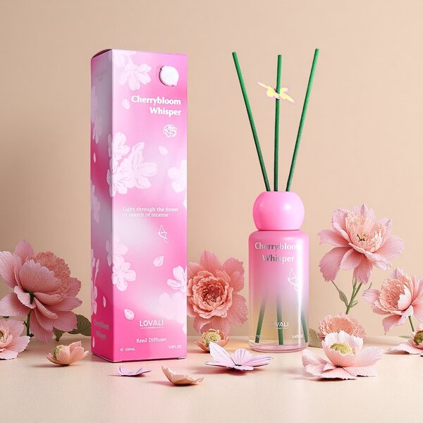 Reed Diffuser Manufacturer - 100ml Cherrybloom Fragrance Macaron Color for Woman