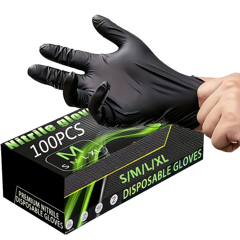 Nitrile Gloves Manufacturer - Custom OEM Black Powder Free for Cleaning Household Food Working & Tattoos
