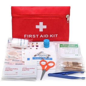 First Aid Kit Manufacturer - Custom Waterproof Emergency Mini with Supplies for Car Family Travel Red Pouch
