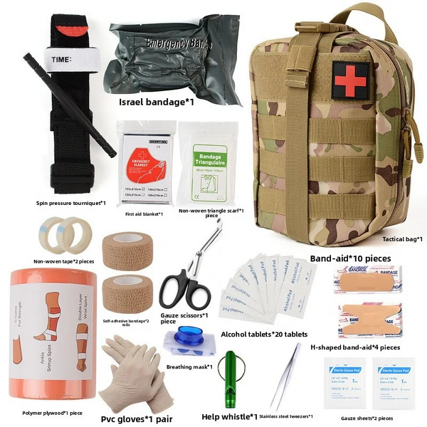 First Aid Kit Manufacturer - Multifunctional Tactical Manual Survival Tool Set for Camping & Wilderness Emergency