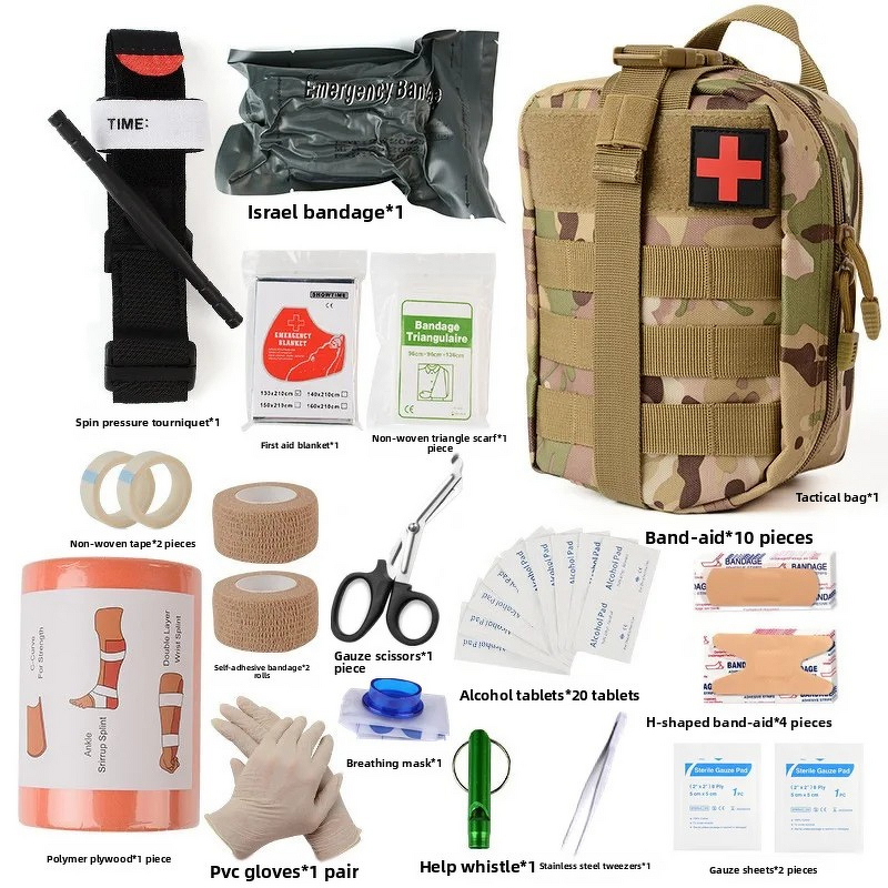 First Aid Kit Manufacturer - Multifunctional Tactical Manual Survival Tool Set for Camping & Wilderness Emergency