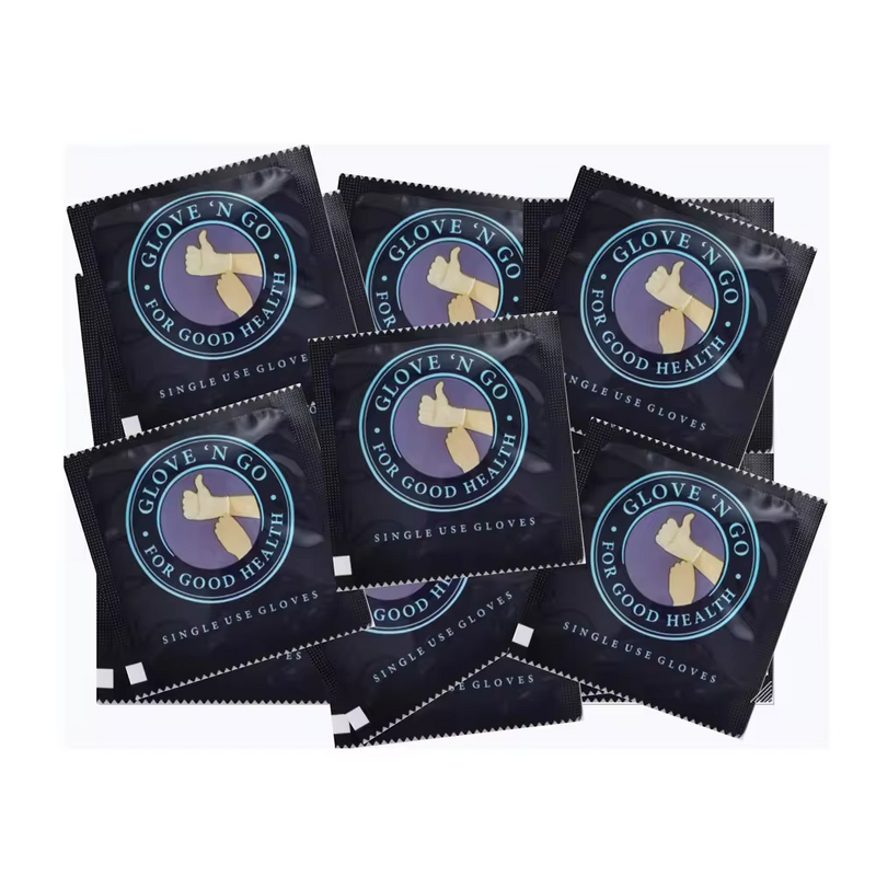 Disposable PE Gloves Manufacturer - Custom Logo Black Kraft Paper Pack 2pcs HDPE Individually Wrapped for BBQ