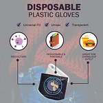 Disposable PE Gloves Manufacturer - Custom Logo Black Kraft Paper Pack 2pcs HDPE Individually Wrapped for BBQ