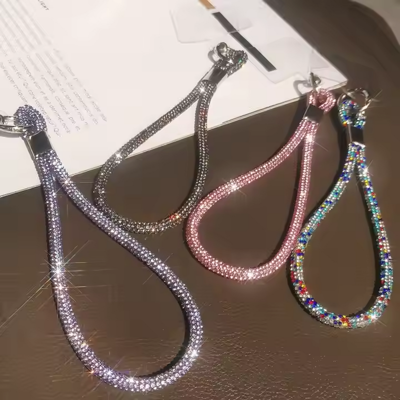 Phone Lanyard - AilesTecca Women's Full Diamond Anti-lost Sling Wrist Jewelry