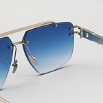 Sunglasses Manufacturer - Titanium Blue Gradient Polarized UV400 Gold OEM Unisex