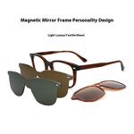 Eyeglasses Manufacturer - Diamond Face Brown Lens Magnetic Frames Print for Men
