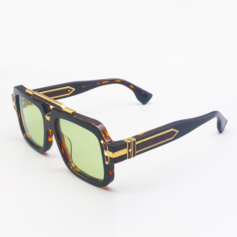Sunglasses Manufacturer - Punk Small Square Titanium UV400 Acetate Lenses for Men