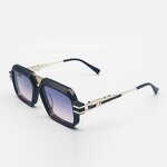 Sunglasses Manufacturer - Retro Rectangle Gradient Blue Metal UV400 for Men