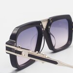 Sunglasses Manufacturer - Retro Rectangle Gradient Blue Metal UV400 for Men