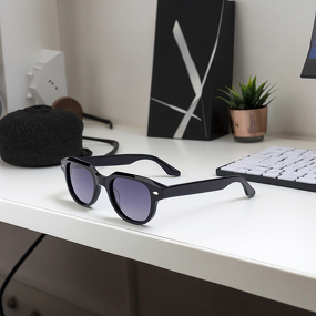 Sunglasses Manufacturer - Vintage Square Acetate Tea Black Polarized UV400 for Men