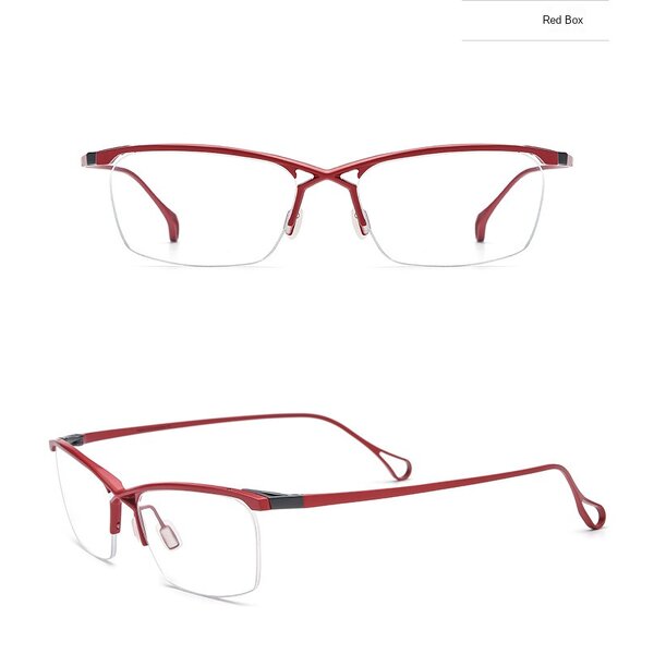 Optical Glasses Manufacturer - Titanium Semi-Rimless Square 185757 for Mens Business