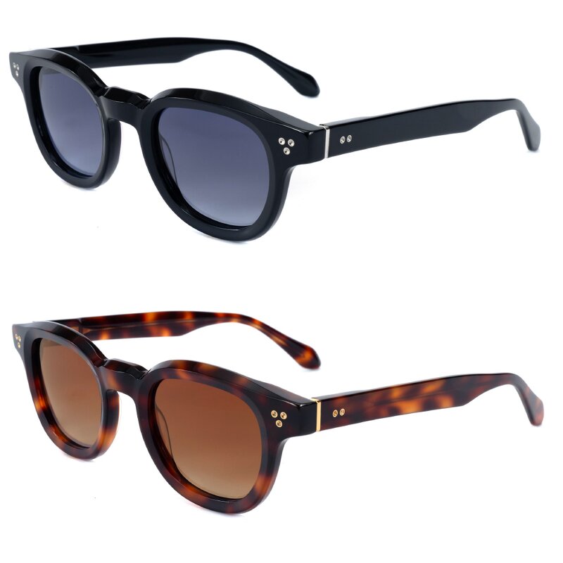 Sunglasses Manufacturer - 2025 Luxury Round Acetate Polarized UV400 3D Logo Women