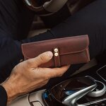 Glasses Case Manufacturer - Motech Retro Vintage Leather Crazy Horse Custom Portable