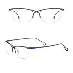 Optical Glasses Manufacturer - Titanium Semi-Rimless Square 185757 for Mens Business