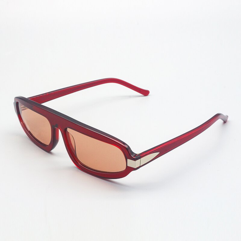 Sunglasses Manufacturer - Motech 2025 Retro Rectangle PC Red Polarized UV400 Custom