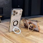 Phone Case Manufacturer - Fashion Plating Magnetic Bracket with Holder Stand Shockproof for iPhone 17 16 15 14 13 12 Pro Max