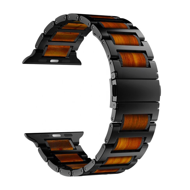 Watch Band Manufacturer - Wooden Stainless Steel Sandalwood for Apple Watch Series 11 10 8 Ultra 3 49mm 46mm 40mm 44mm