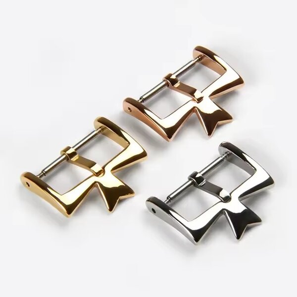 Watch Clasp Manufacturer - Factory Price Metal Buckles 16mm 18mm 20mm Silvery Golden Rose Gold Stainless Steel Pin