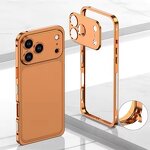 Phone Case Manufacturer - Luxury Metal Alloy Lens Protect Frame with Silicone Lining Shockproof for iPhone 17 Air 16 15 14 13
