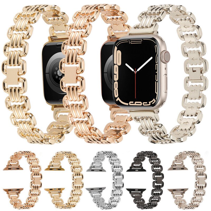Watch Band Manufacturer - Women Metal Strap for Apple Watch 46mm 42mm 49mm 41mm 45mm 44/40mm 11 10 9 8 7 SE 6 5 Ultra