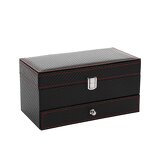 Jewelry Box Manufacturer - Men's Gift Box Double Layer PU Leather 4 Compartment Storage Protective for Rings Watches