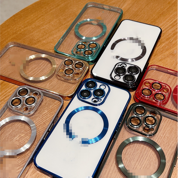 Phone Case Manufacturer - Luxury Magnetic Camera Lens Protective Soft TPU Silicone Transparent for iPhone 16 15 14 13 12 11