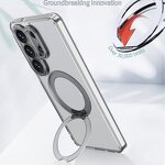 Phone Case Manufacturer - TPU Acrylic Metal Magnet Transparent Magnetic Bracket 360 Rotation Frosted for Samsung S26 Ultra