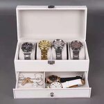 Jewelry Box Manufacturer - Men's Gift Box Double Layer PU Leather 4 Compartment Storage Protective for Rings Watches