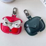 AirPods Case Manufacturer - Luxury Leather Charging Protective Secure Snap with Keychain for Apple AirPods Pro 3