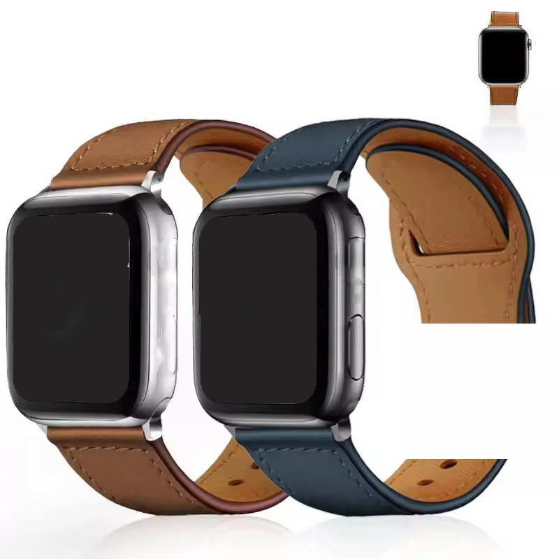 Watch Band Manufacturer - Business Leather Strap for Apple Watch 8 45mm 49mm Luxury Bracelet for iWatch