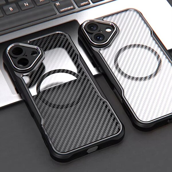 Phone Case Manufacturer - Carbon Fiber Magnetic Silicone TPU for iPhone 17 16 Pro Max Wireless Charging