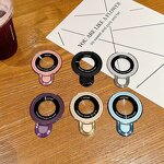 Phone Stand Manufacturer - Fashion Electroplated Finger Ring Support Desktop Lazy Retractable Sticky Holder