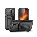 Phone Case Manufacturer - TPU Mechanical Anti-Fall Hard Core with Lens Protection Invisible Bracket Card Slot 2-in-1 for iPhone 17