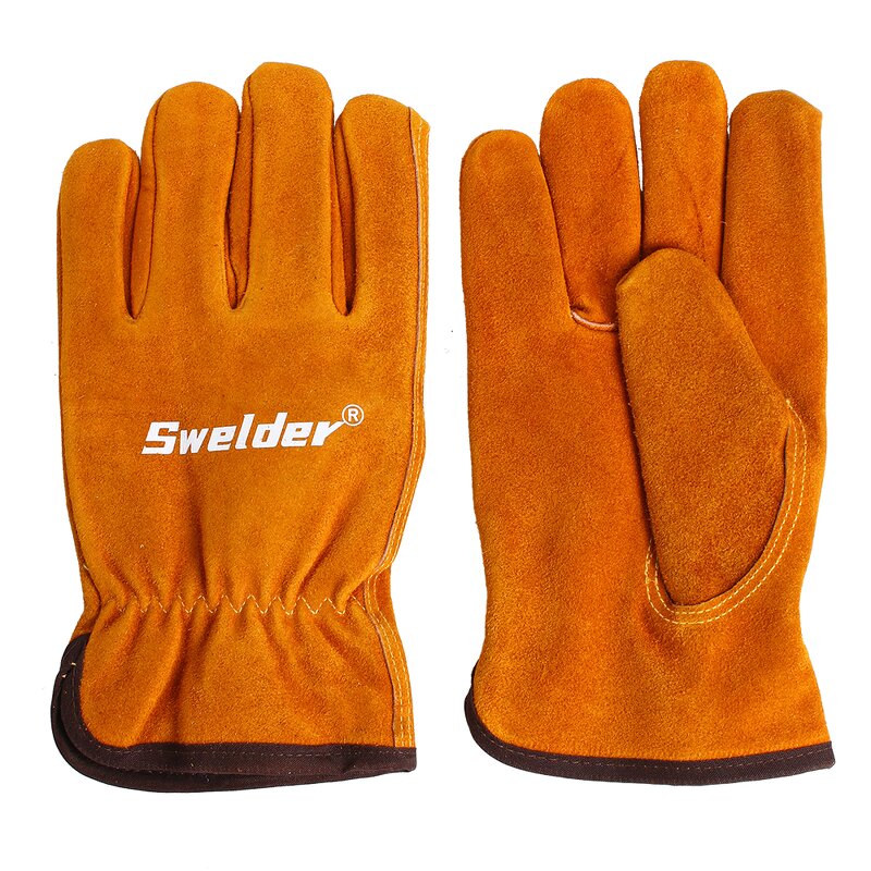 Work Glove Manufacturer - Swelder 2024 Hot Sale 10" Length Yellow Cowhide Leather