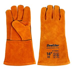 Welding Gloves Manufacturer - Swelder 14inch Hot Sell Premium Heat Resistant Yellow Cowhide Leather