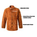 Welding Jacket Manufacturer - Swelder Premium Heavy Duty Split Cowhide Leather Flame-Resistant for Stick Welding