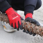 Safety Work Gloves Manufacturer - SUNSHINE 13gauge Polyester Crinkle Latex Rubber Hand Coated for Construction General Use