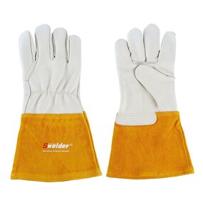 Welding Gloves Manufacturer - SWELDER 14inch Pearl Natural Goatskin Leather Spark-Resistant Arc TIG