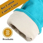 Welding Glove Manufacturer - Swelder 14" Length F8300 Factory Wholesale Light Blue Split Cowhide Leather