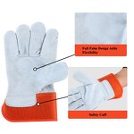 Work Glove Manufacturer - Swelder Hot Sale 10.5 Inch Red Split Cow Leather Full Palm Rigger Welding