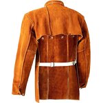 Welding Coat Jacket Manufacturer - Swelder Premium Heavy Duty Heat Flame Resistant Cowhide Leather with Sleeve