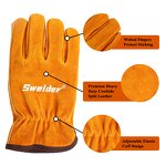 Work Glove Manufacturer - Swelder 2024 Hot Sale 10" Length Yellow Cowhide Leather