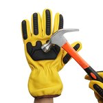 Work Gloves Manufacturer - Swelder 2025 10Inch Anti-Impact TPR Yellow Goatskin with HPPE Liner