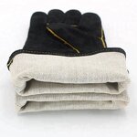 BBQ Glove Manufacturer - Swelder 14inch Premium Black Cowhide Leather Heat Resistant with Cotton Liner